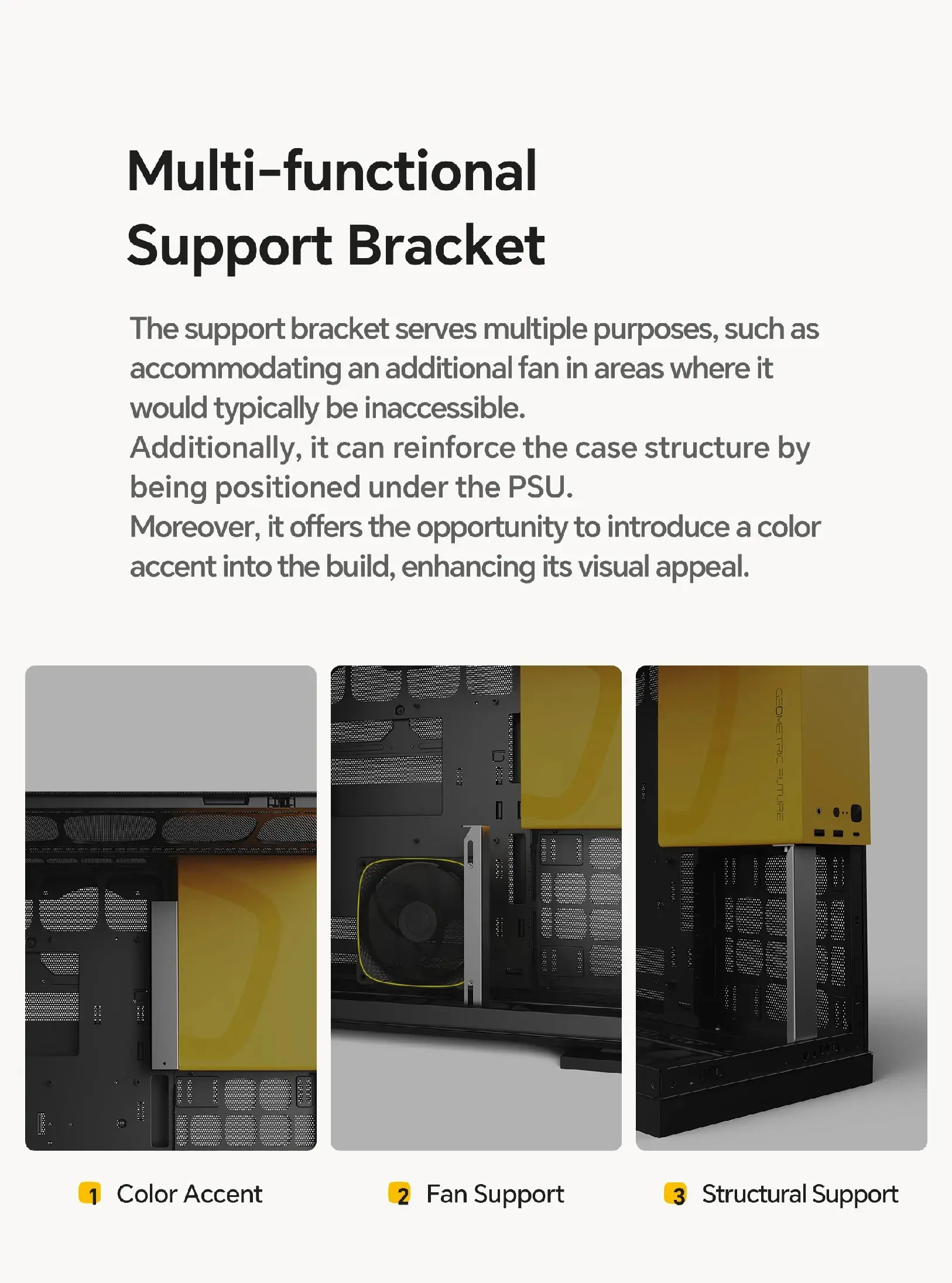 Geometric Future кутия Case EATX - Model 5 Black/Yellow - image 9