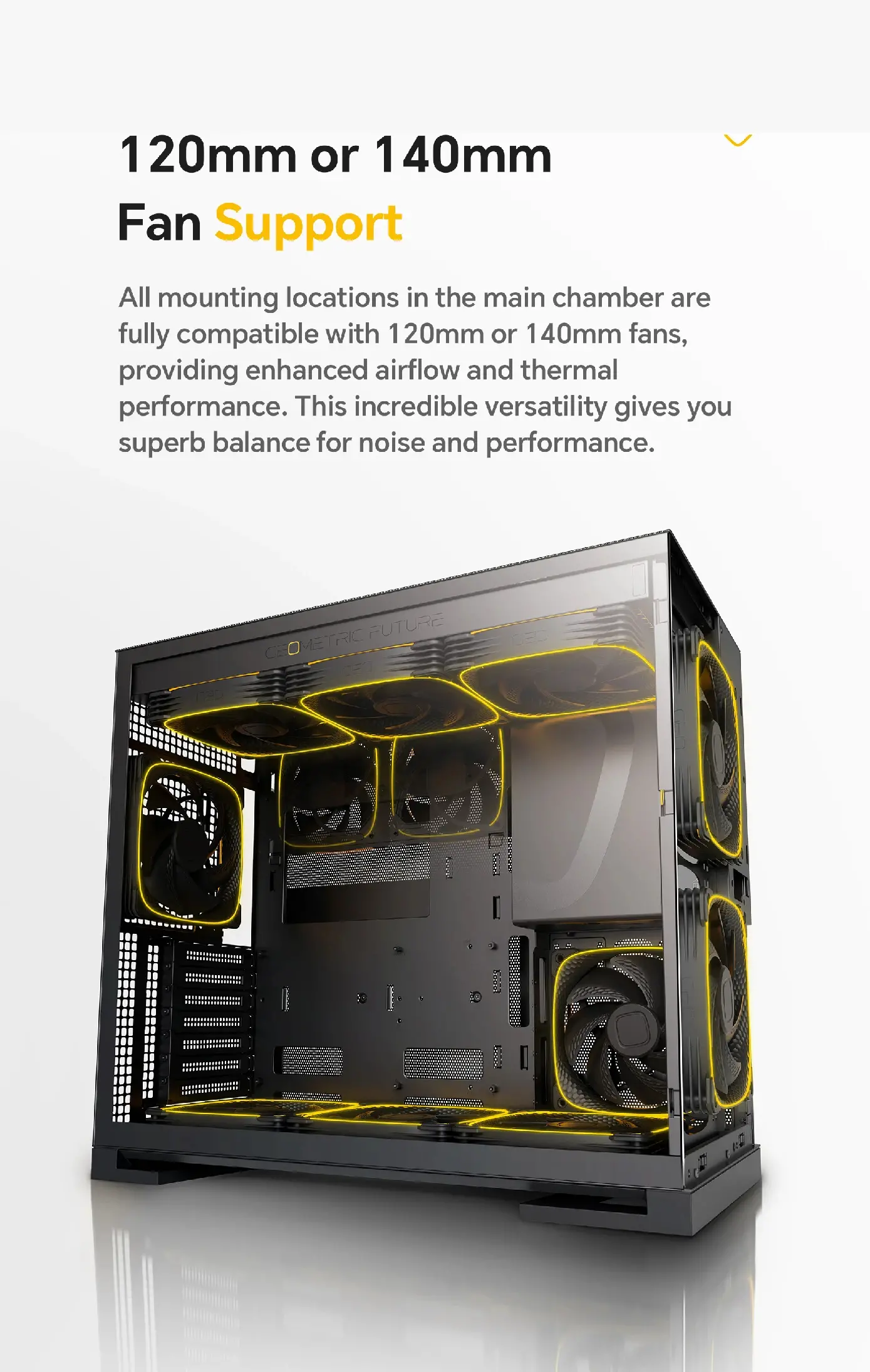 Geometric Future кутия Case EATX - Model 5 Vent Black/Yellow - image 15