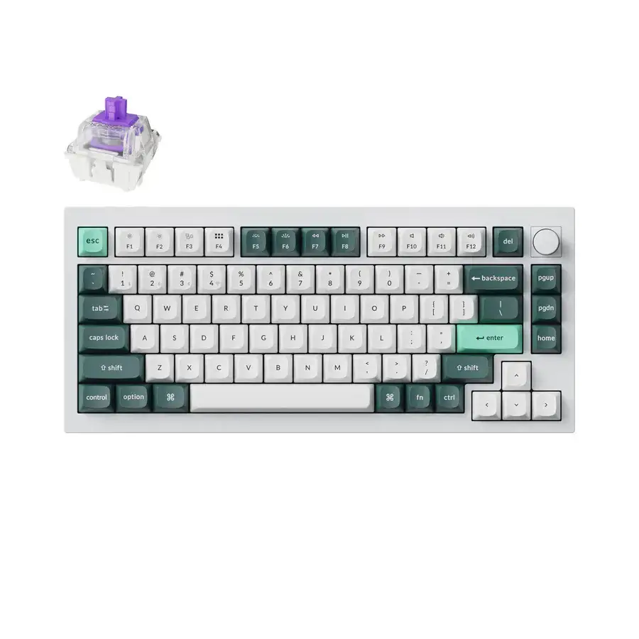 Μηχανικό πληκτρολόγιο Keychron Q1 HE QMK 75% Shell White - Gateron Double-Rail Magnetic Nebula Switch