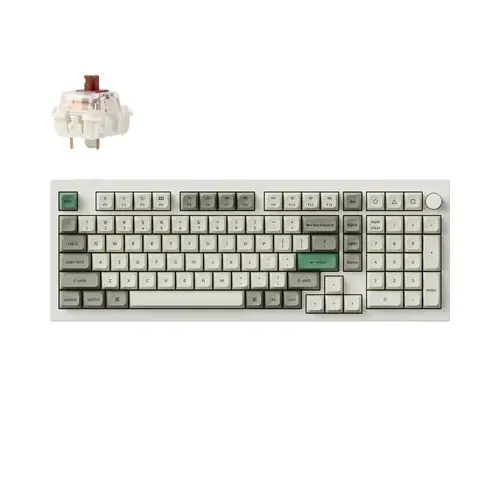 Μηχανικό πληκτρολόγιο Keychron Q5 Max QMK Shell White - Gateron Jupiter Brown - 1
