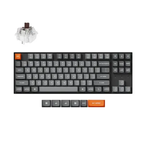 Tastatură mecanică Keychron K8 Max QMK/VIA TKL - Keychron Super Brown Switch, iluminare RGB - 1