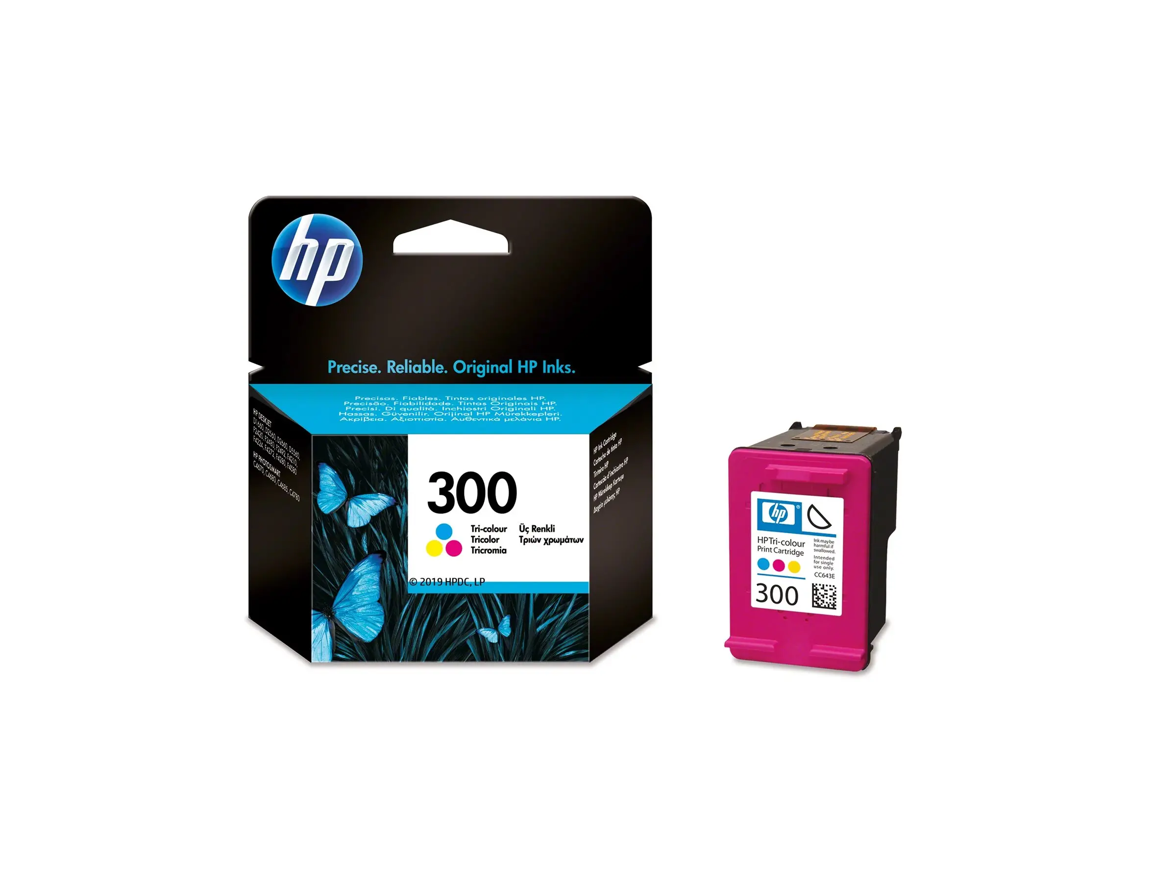 HP 300 original ink cartridge tri-colour standard capacity 4ml 165 pages 1-pack with Vivera ink - image 1