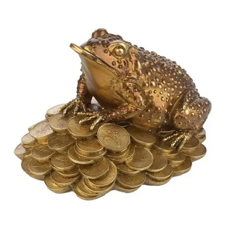 Statuetă broască cu monede euro - 1