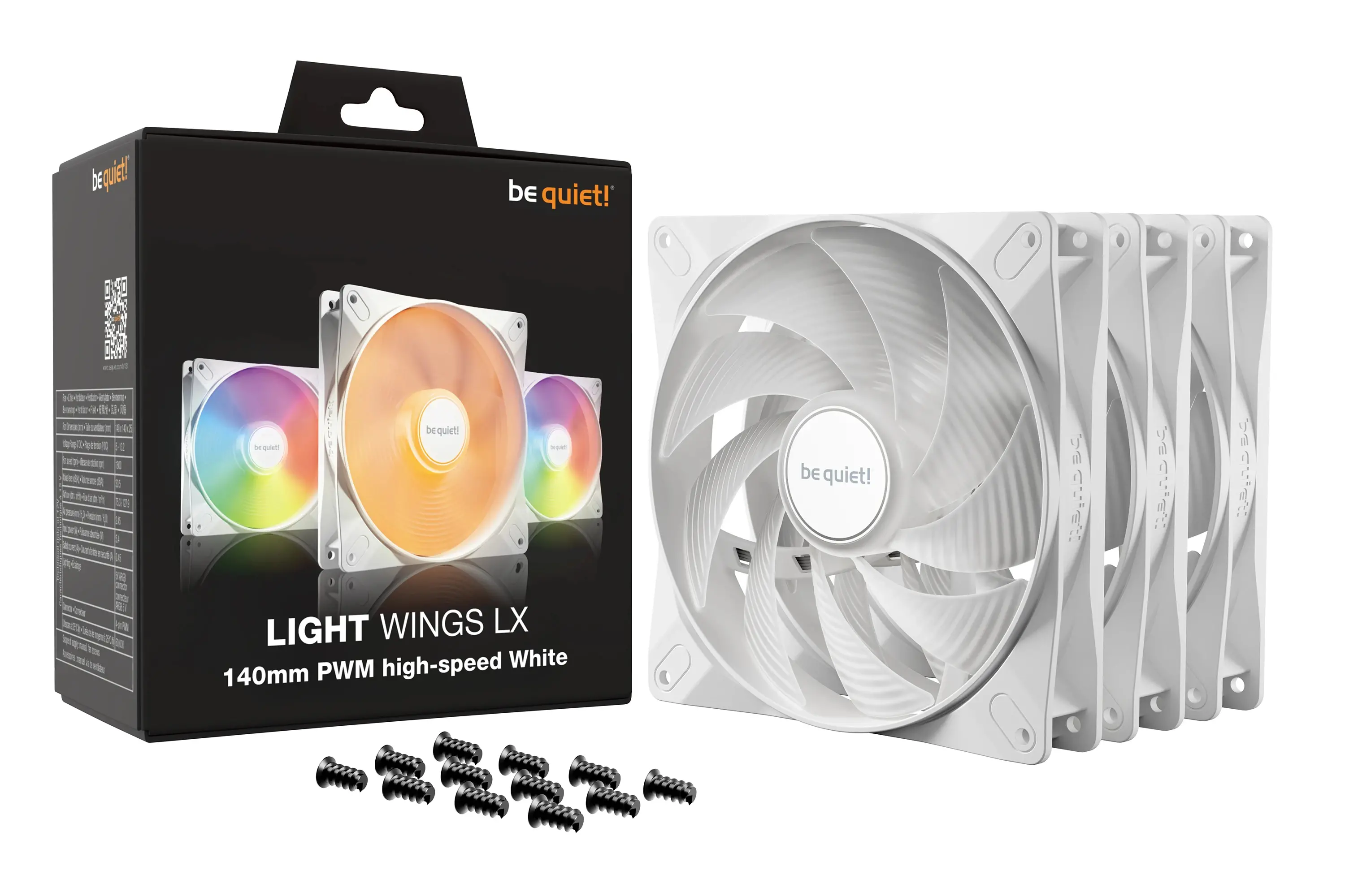 be quiet! σετ ανεμιστήρων Fan Pack 3-in-1 3 x 140mm - LIGHT WINGS LX 140mm PWM high-speed White Triple-Pack - image 4