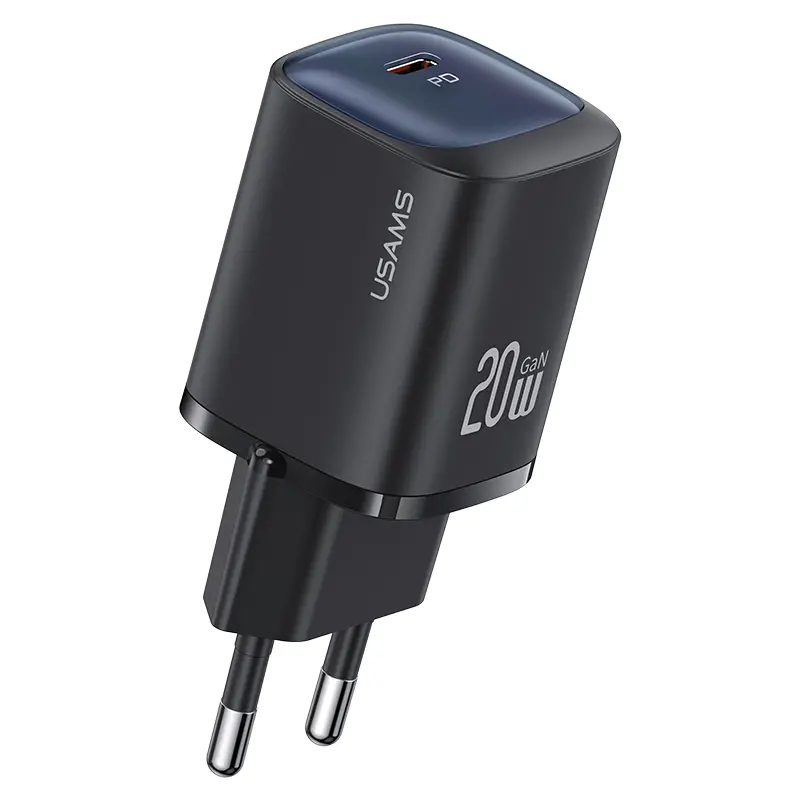 Încărcător rapid Usams 20W GaN Fast Charger, negru