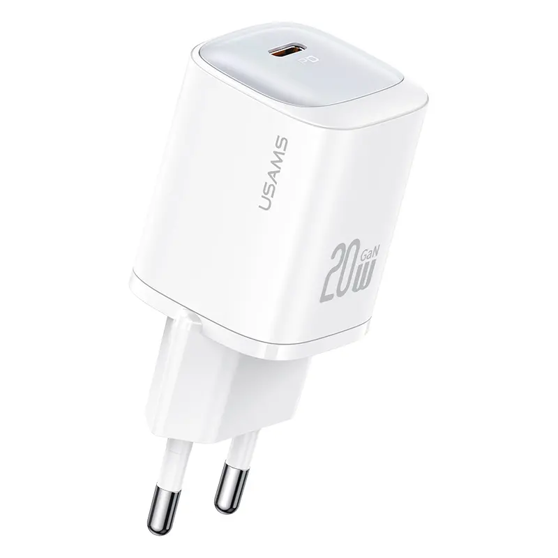 Încărcător rapid Usams 20W GaN, alb