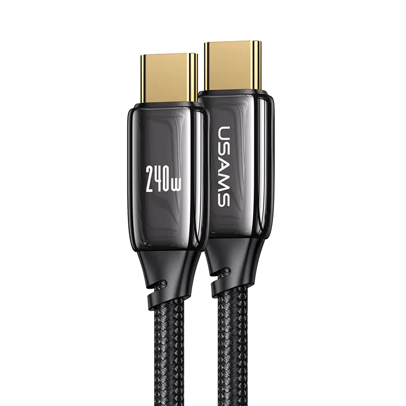 Καλώδιο USAMS SSJ580 U82 Type-C σε Type-C 240W PD3.1 καλώδιο δεδομένων από κράμα ψευδαργύρου, 1.2 m