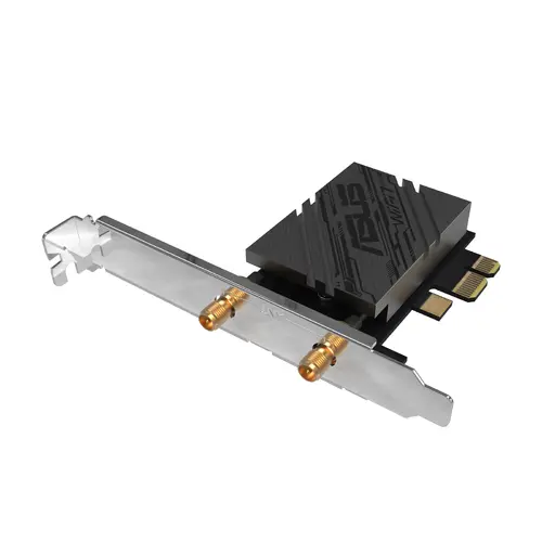Адаптер, Asus PCI-E Adapter, PCE-BE92BT, BE9400, Tri-Band, Bluetooth 5.4, magnetized base, WPA3, OFDMA, MLO, only compatible with lntel motherboards, Black - image 1