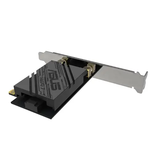 Адаптер, Asus PCI-E Adapter, PCE-BE92BT, BE9400, Tri-Band, Bluetooth 5.4, magnetized base, WPA3, OFDMA, MLO, only compatible with lntel motherboards, Black - image 2