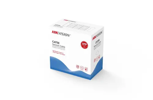 Кабел Hikvision DS-1LN5E-S, 23AWG U/UTP, cat. 5E, 4P, PVC, 305m, Solid Copper