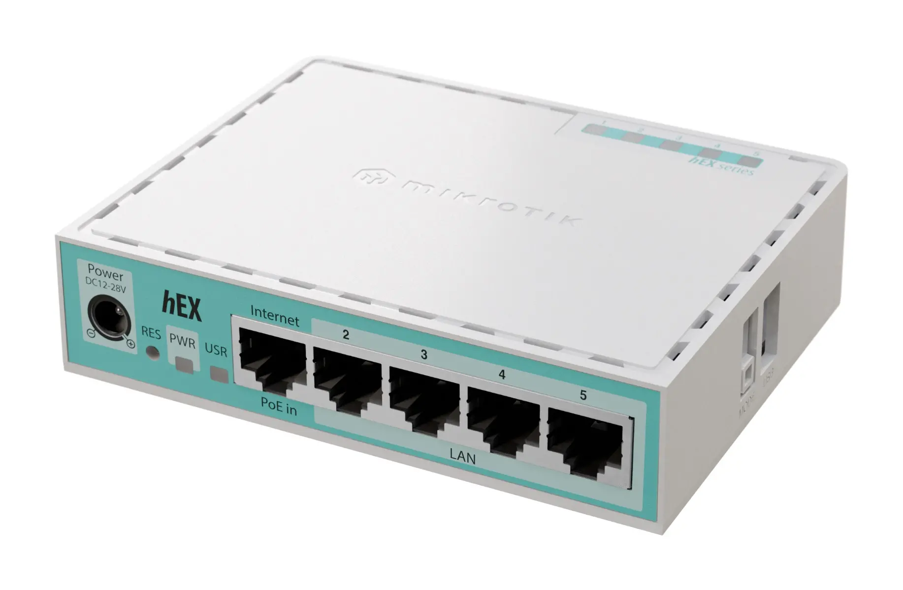 Ρούτερ MikroTik E50UG, hEX refresh, 512MB, 5xGE, RouterOS L4, πλαστικό, τροφοδοτικό, USB