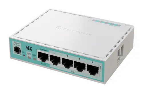 Router MikroTik E50UG, hEX refresh, 512MB, 5xGE, RouterOS L4, plastic, sursă de alimentare, USB - 1