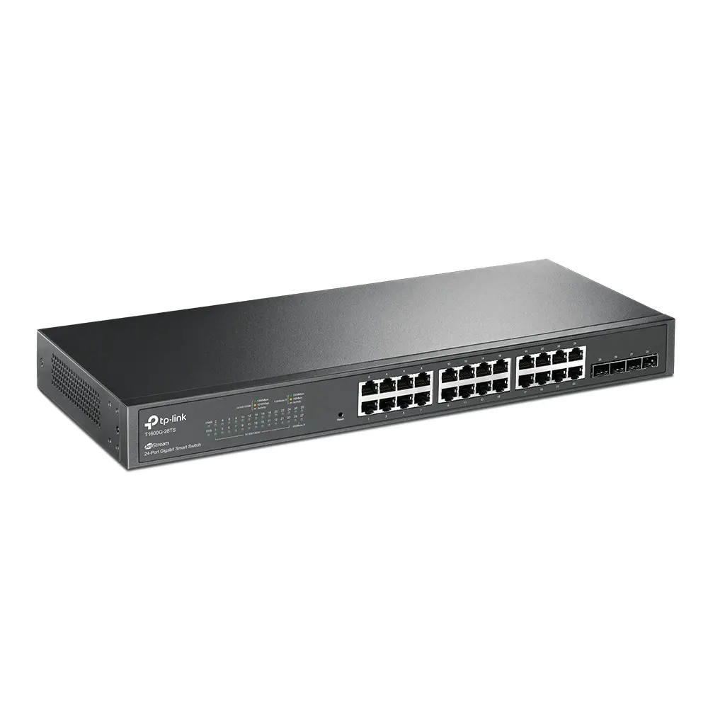 Комутатор TP-LINK T1600G-28TS, 24x Gigabit порта + 4 SFP слота, L2+, VLAN, IPv6 - image 1