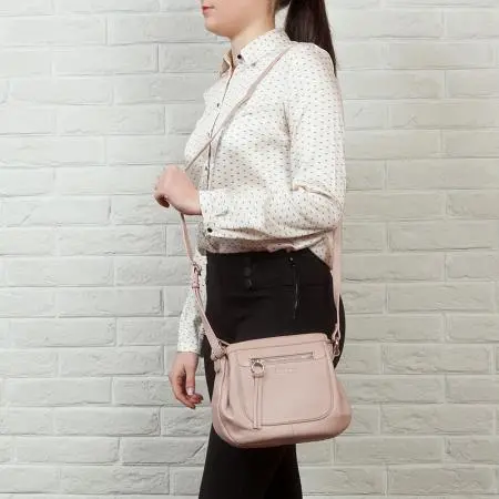 Дамска чанта цвят Перлено розово - ROSSI - image 5