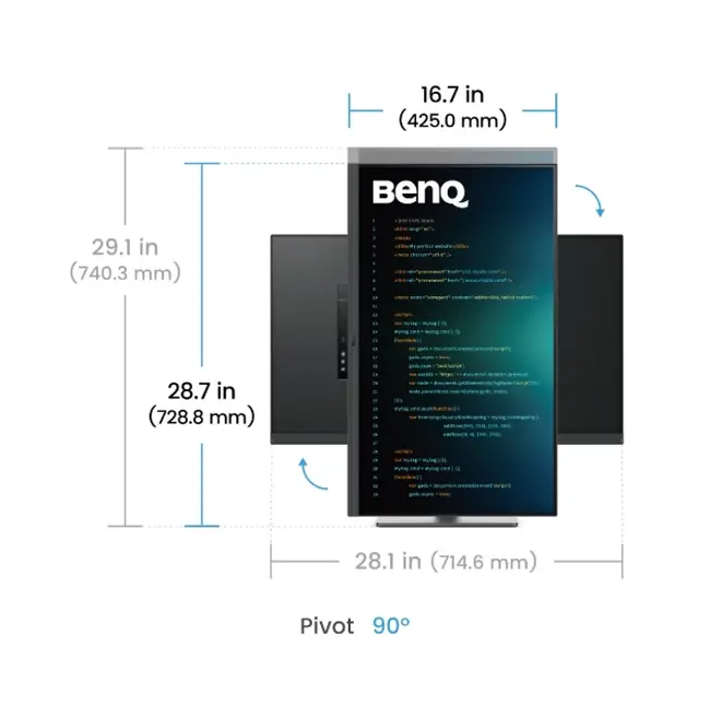 Монитор, BenQ RD320U 31.5" IPS, 3:2, 3840x2160, 5ms, Nano Matte, 98% P3, HDR 400, MoonHalo, B.I. Gen2, KVM Switch, DualView Plus, PIP/PBP, 2000:1, 2x HDMI 2.0, DP 1.4 x1, USB-C 90W x1, USB HUB, Speakers 2Wx2, Height Adj. Stand 110 mm, Display Pilot 2, 7.3 kg - image 4