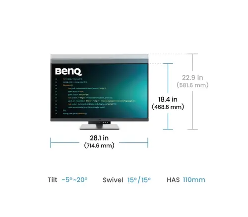 Монитор, BenQ RD320U 31.5" IPS, 3:2, 3840x2160, 5ms, Nano Matte, 98% P3, HDR 400, MoonHalo, B.I. Gen2, KVM Switch, DualView Plus, PIP/PBP, 2000:1, 2x HDMI 2.0, DP 1.4 x1, USB-C 90W x1, USB HUB, Speakers 2Wx2, Height Adj. Stand 110 mm, Display Pilot 2, 7.3 kg - image 7