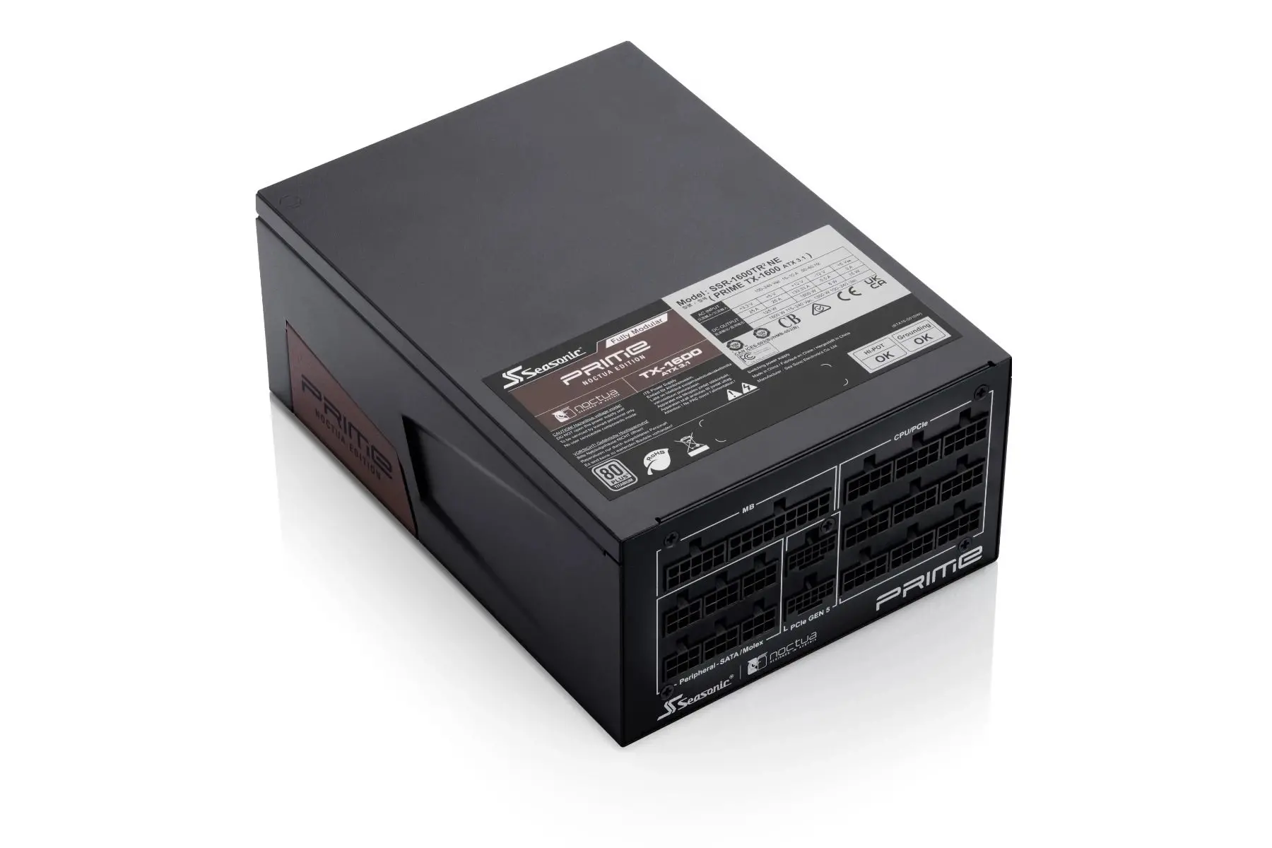 Seasonic захранване PSU ATX 3.1 1600W Titanium PCIe Gen 5 - PRIME NOCTUA EDITION TX-1600 - SSR-1600TR2-NE - image 13