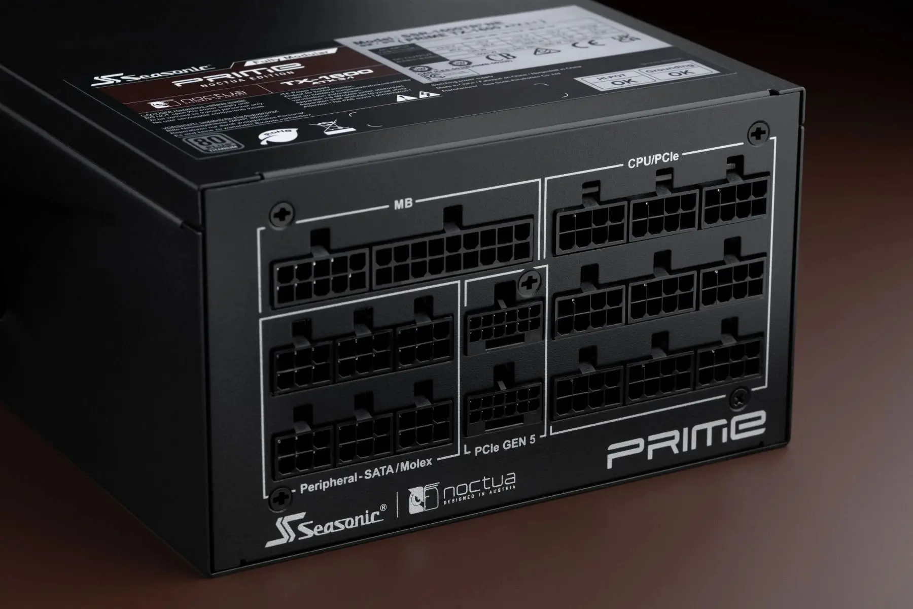 Seasonic захранване PSU ATX 3.1 1600W Titanium PCIe Gen 5 - PRIME NOCTUA EDITION TX-1600 - SSR-1600TR2-NE - image 16