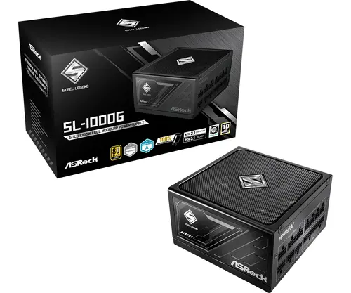 Asrock SL-1000G, 1000W, 80 Plus GOLD, Fully Modular PSU, Japanese Capacitors, 2x EPS 12V CPU(4+4pin), 1x PCIe5.1 (12+4pin), 3x PCIe (6+2pin), 3x 4-pin connectors, 9x SATA, OCP, SCP, OVP, UVP, OTP, OPP protections, 135 mm Axial Fan, ATX 3.1 - image 5