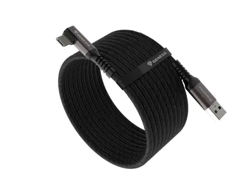Кабел, Genesis Cable USB-C(M)->USB-A(M) 3.1 GEN 1, 5GB/S PD15W VR, 5m, Black - image 2