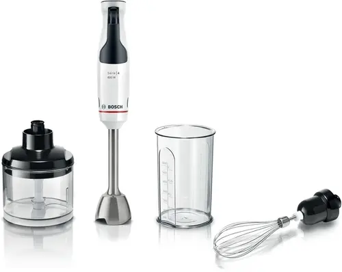 Blender vertical, Bosch MSM4W421, SER4, Blender, ErgoMaster, 800 W, Dynamic Speed Control, QuattroBlade System, cu Blender, Chopper, tel de amestecare