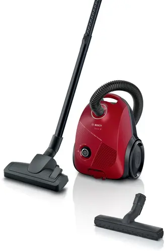 Прахосмукачка, Bosch BGBS2RD1H, Vacuum cleaner with bag 3.5 l, Series 2, 600W, 80 dB(A), red