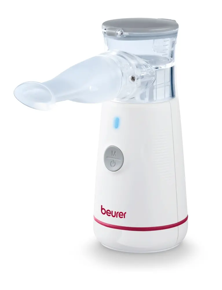 Inhalator, Beurer IH 47 Nebuliser, tehnologie cu membrană vibrantă, mic și ușor; funcționare ultra silențioasă; funcție de autocurățare; piesă bucală