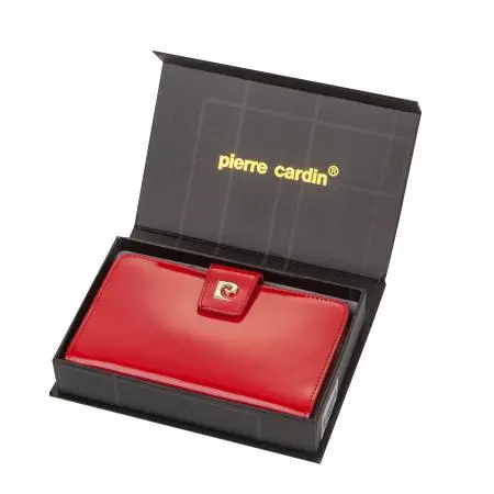 Дамско червено портмоне - средно, гланц PIERRE CARDIN - image 3