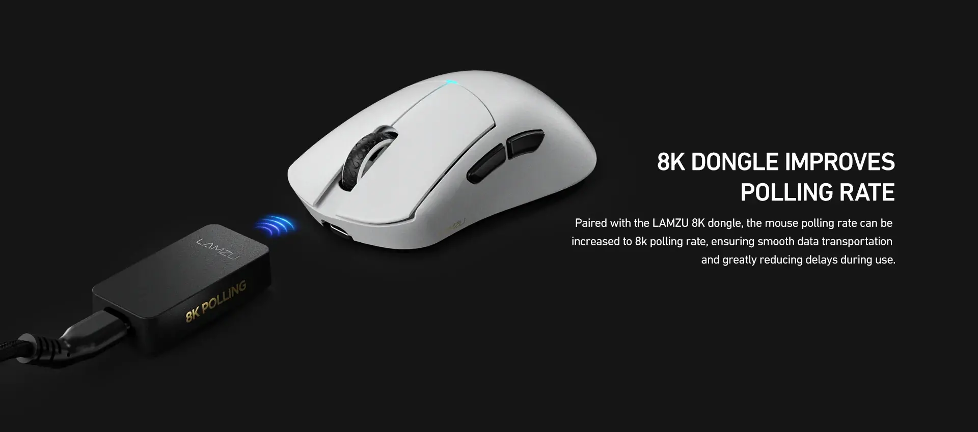 Lamzu δέκτης για ποντίκι 8K DONGLE - Λευκό - image 6