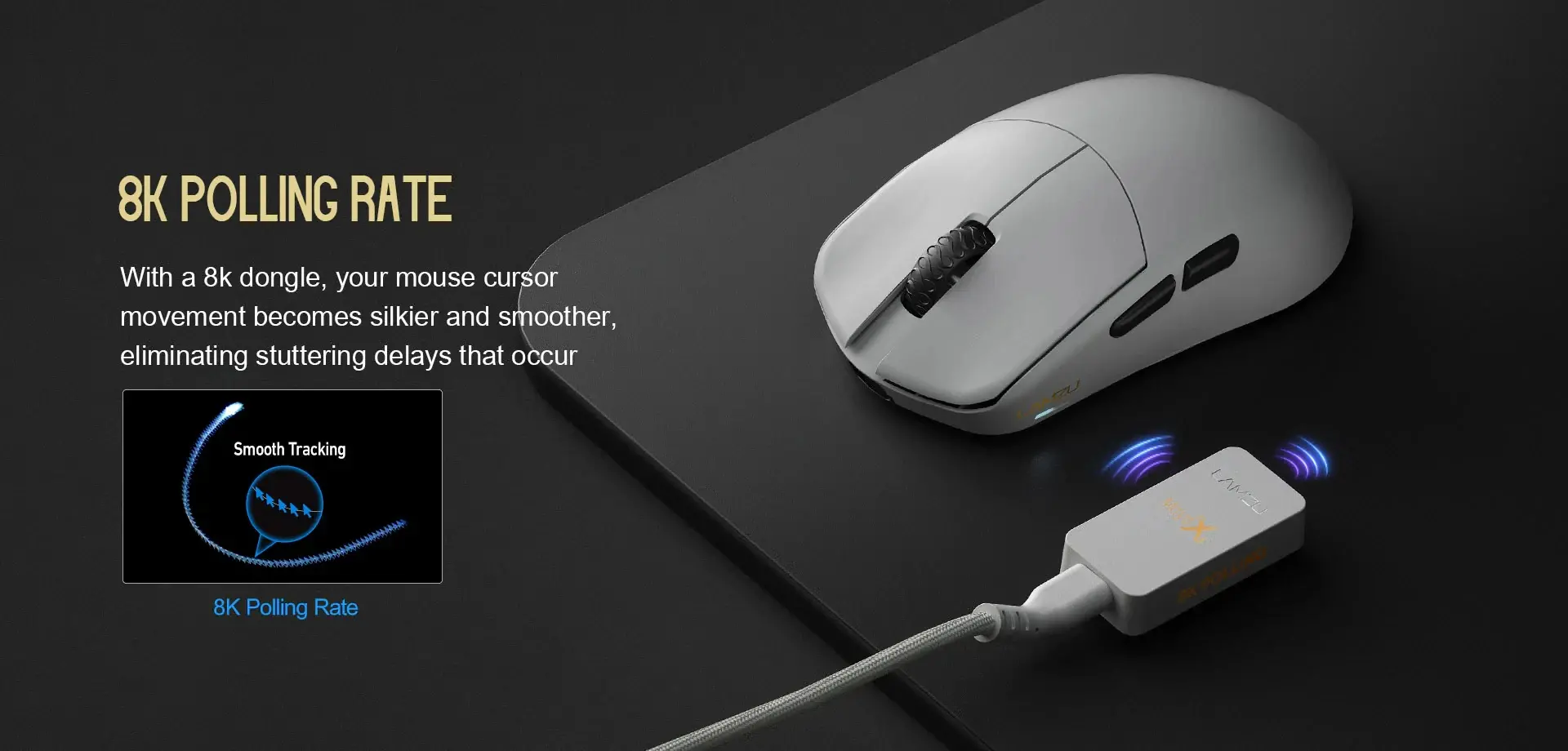 Lamzu επαγγελματικό gaming ποντίκι MAYA X 8K - ασύρματο gaming ποντίκι - λευκό - image 5