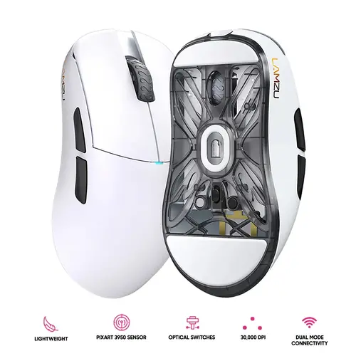 Lamzu професионална геймърска мишка ATLANTIS MINI [Champion Edition] 1K (8K compatible) - Wireless Gaming Mouse - Panda White - image 2