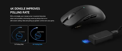 Lamzu професионална геймърска мишка ATLANTIS MINI 4K - Wireless Gaming Mouse - Charcoal Black - image 8