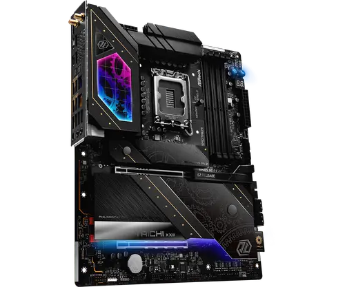 ASROCK MB Desktop Z890 Taichi, S1851, 4x DDR5, 1x PCIe 5.0 x16, 1x PCIe 4.0 x4, 1x Blazing M.2, 5x Hyper M.2, 4x SATA3, 3x USB-C, 12x USB 3.2, 6x USB 2.0, 2x RJ-45 2.5GB / 5GB Lan, 802.11ax Wi-Fi 7 + Bluetooth 5.4, 1x SPDIF, ATX - image 1