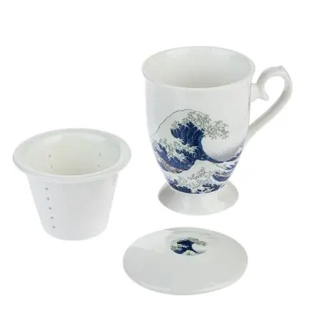 Ceașcă din porțelan pentru cafea/ceai - Valul lui Hokusai - 3
