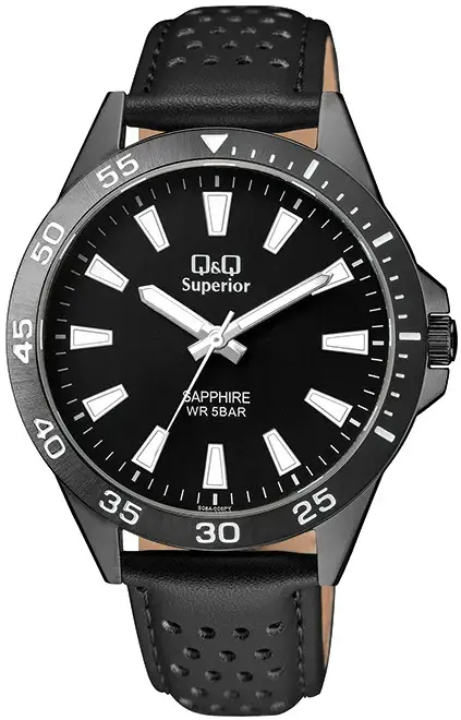 Ceas analogic pentru bărbați Q&Q Superior Sapphire - S08A-006PY