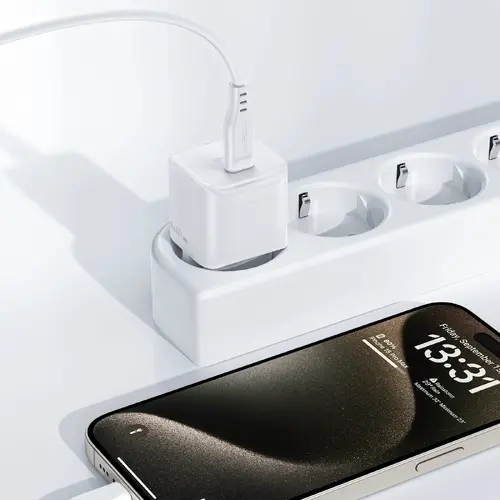 Acefast Универсално зарядно за стена Charger Wall GaN PD20W - A73 Mini with 1.2m cable - USB-C x 1, White - image 4