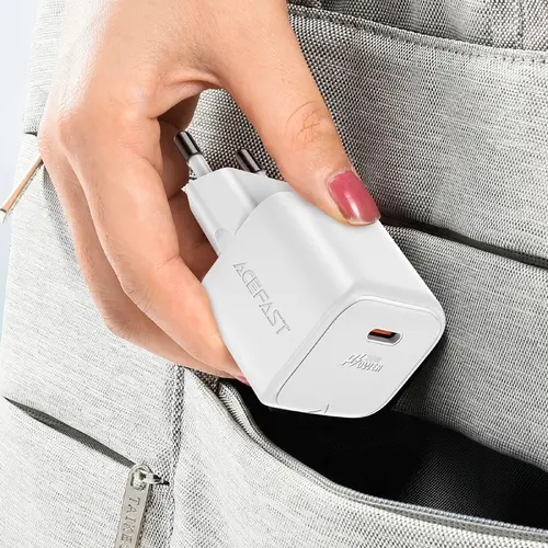 Acefast Универсално зарядно за стена Charger Wall GaN PD20W - A73 Mini with 1.2m cable - USB-C x 1, White - image 5