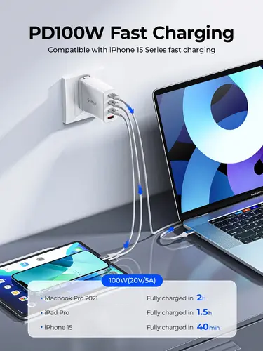 Orico cablu USB C-to-C PD 100W încărcare 1.0m alb - CDX-100CC-WH - 6