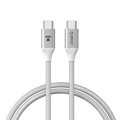 Orico καλώδιο USB C-to-C PD 100W φόρτισης 1.0m λευκό - CDX-100CC-WH - 1