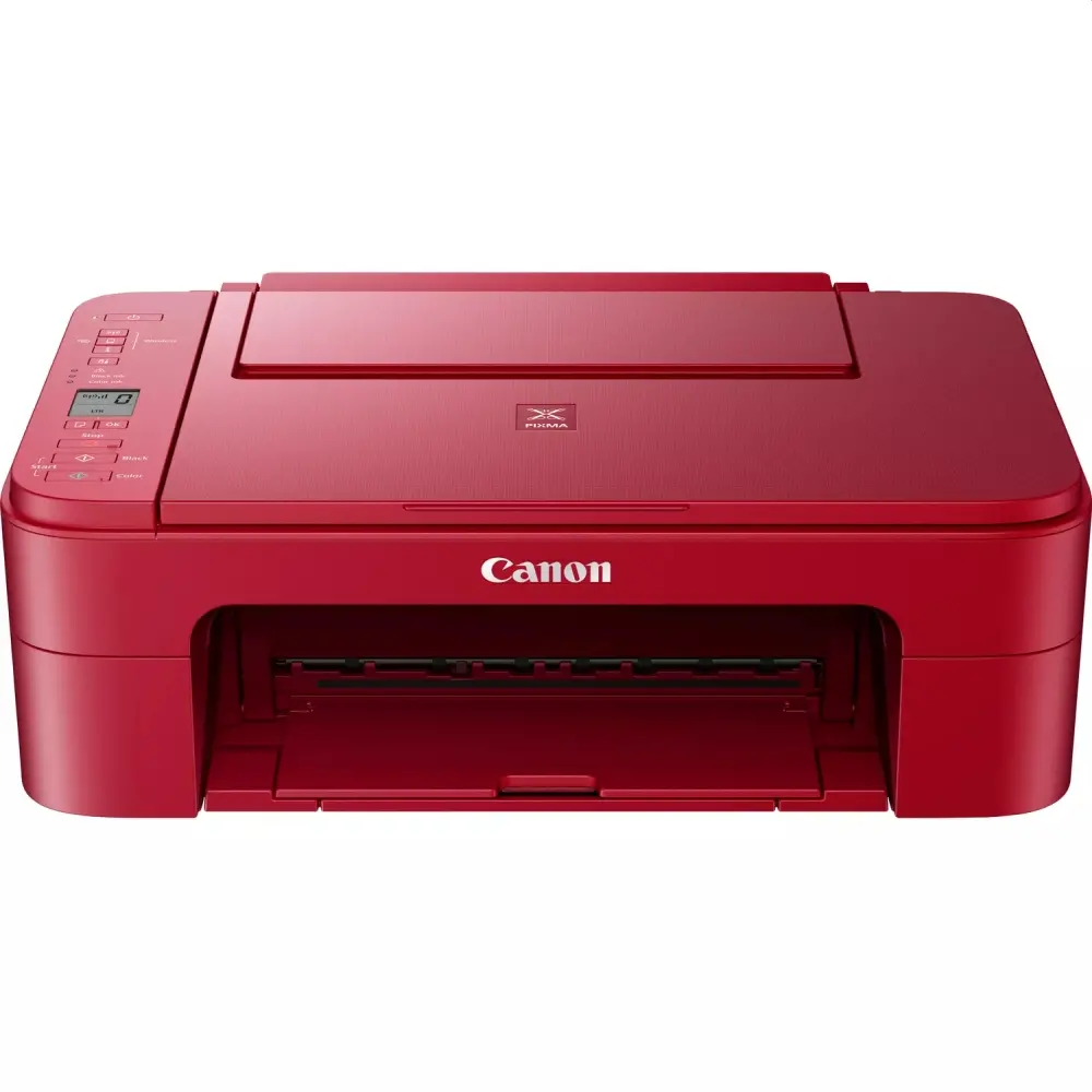 Мастилоструйно многофункционално устройство, Canon PIXMA TS3352 All-In-One, Red + Canon Photo Cube and Frame + PP-201 5x5” Photo Paper Plus Glossy II (40 sheets) - Creative Pack, Pink