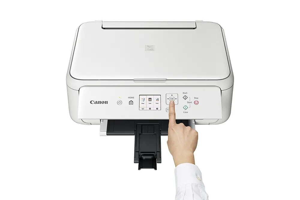 Мастилоструйно многофункционално устройство, Canon PIXMA TS5151 All-In-One, White + Canon Photo Cube and Frame + PP-201 5x5” Photo Paper Plus Glossy II (40 sheets) - Creative Pack, Orange - image 2