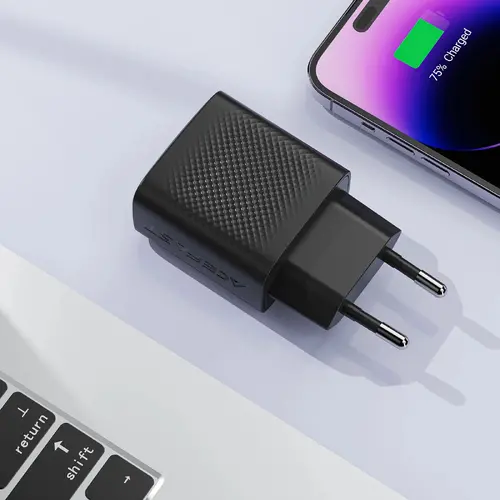 Acefast Универсално зарядно за стена Charger Wall GaN PD25W - A104 - USB-C x 1, Black - image 5