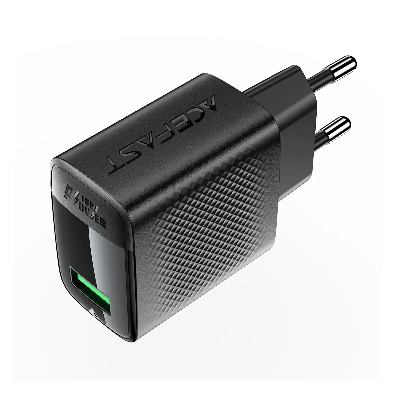 Acefast Универсално зарядно за стена Charger Wall GaN Quick Charge 18W - A90 - USB-A x 1, Black - image 4