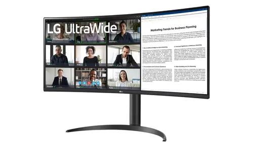 Монитор, LG 34WR55QK-B 34" UltraWide AG , Curved 21:9 VA Panel, 5ms, 3000:1, 300 cd/m2, WQHD 3440x1440, HDR10, sRGB 99% , USB type-C 65W , 100Hz, HDMI, DisplayPort, PBP, Height Adjustable, Tilt, Reader Mode, Headphone Out, Black - image 1