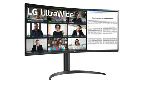 Монитор, LG 34WR55QK-B 34" UltraWide AG , Curved 21:9 VA Panel, 5ms, 3000:1, 300 cd/m2, WQHD 3440x1440, HDR10, sRGB 99% , USB type-C 65W , 100Hz, HDMI, DisplayPort, PBP, Height Adjustable, Tilt, Reader Mode, Headphone Out, Black - image 2