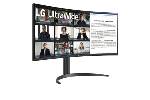 Монитор, LG 34WR55QK-B 34" UltraWide AG , Curved 21:9 VA Panel, 5ms, 3000:1, 300 cd/m2, WQHD 3440x1440, HDR10, sRGB 99% , USB type-C 65W , 100Hz, HDMI, DisplayPort, PBP, Height Adjustable, Tilt, Reader Mode, Headphone Out, Black - image 3