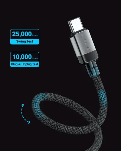 Acefast Кабел USB-C to USB-C Cable 60W Nylon Braided 1.20m  - C9-03 - Black - image 5