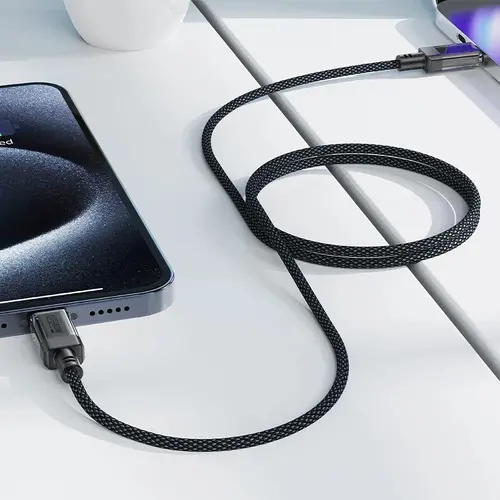 Acefast Кабел USB-C to USB-C Cable 60W Stainless steel in transparent shell 1.2m - C12-03 - Black - image 4