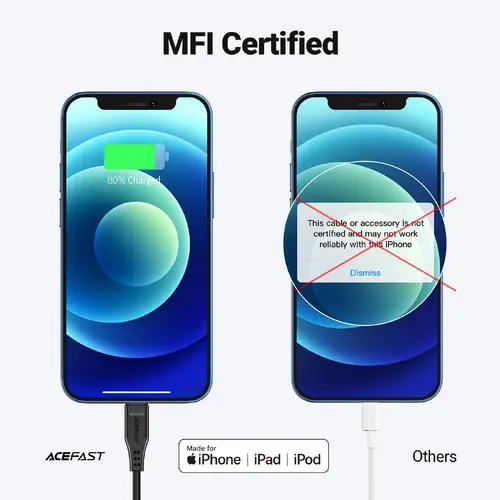 Acefast Кабел USB-C to Lightning Cable 30W 1.20m MFI Certified TPE - C3-01 - White - image 2