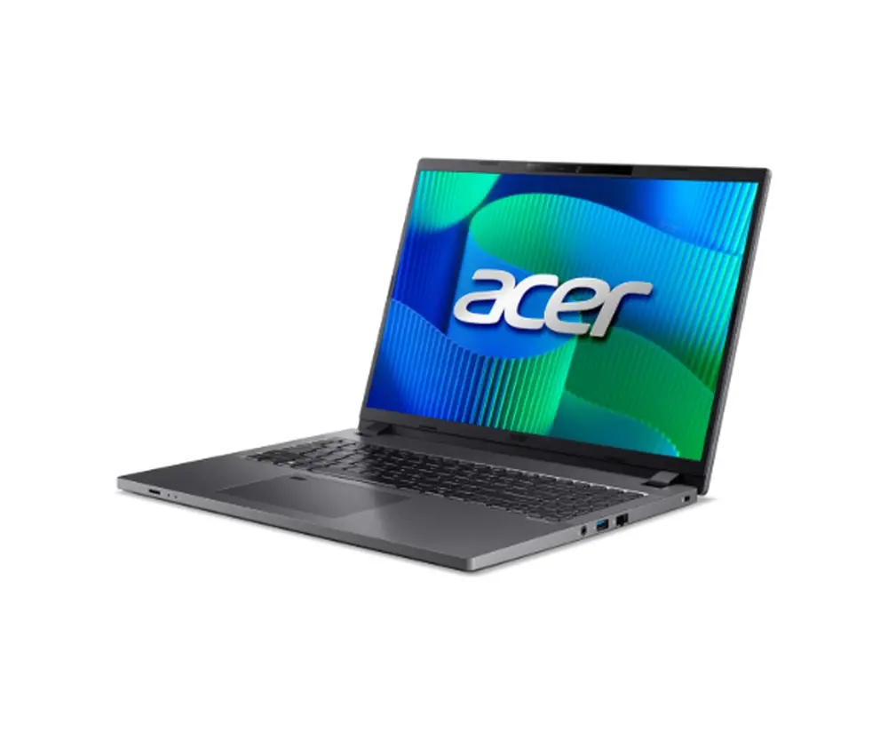 Лаптоп, Acer Travelmate P2 TPM 216-51-G2-TCO-51E5, Intel Core i5 1335U(3.4GHz up to 4.60Ghz,12MB), 16''WUXGA (1920 x1200)IPS, 1*16GB DDR5 5200MHz(1 slot free), 512GB PCIe SSD, HDD upgrade kit, TPM 2.0, MicroSD, FPR, WiFi 6E, BT 5.3, KB, No OS, Steel Gray, 3Y